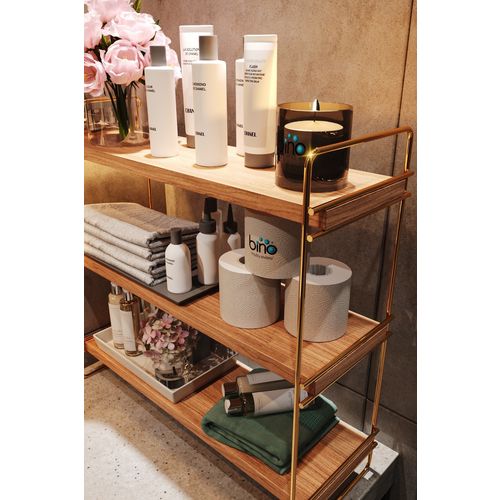 Masa Üstü 3 Katlı Organizer, Servis Rafı Gold
Brown Wall Shelf slika 5