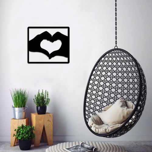 Wallity Metalna zidna dekoracija, Love - Black slika 1