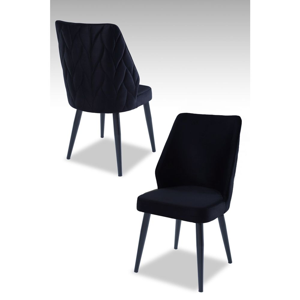 Pufi - Crni Set Stolica (2 Komada) slika 1