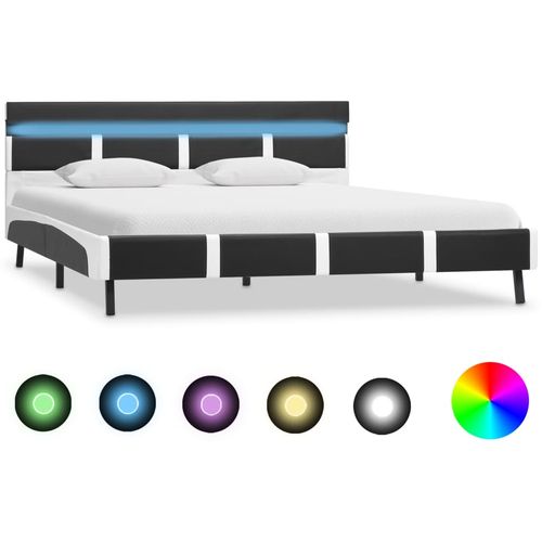 Okvir za krevet od umjetne kože s LED svjetlom sivi 160x200 cm slika 1