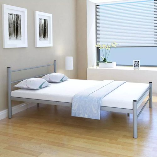 Krevet s madracem metalni sivi 140 x 200 cm slika 39