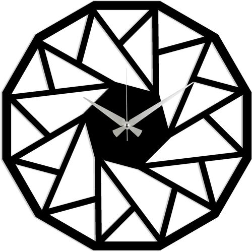 Wallity Ukrasni metalni zidni sat, Metal Wall Clock 18 - Black slika 2