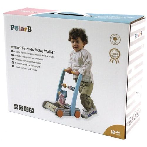 Viga Drvena guralica Animal Friends Baby Walker slika 1