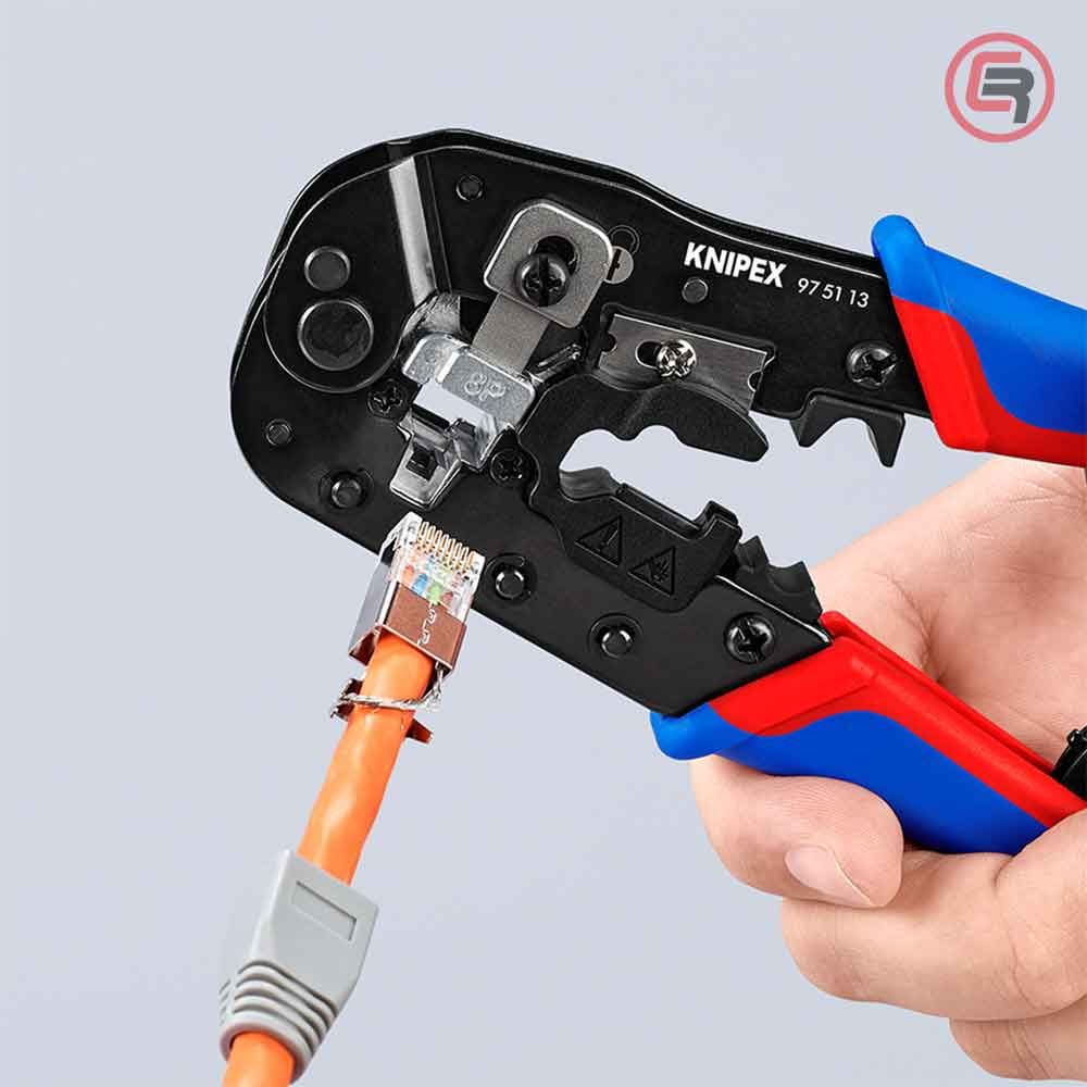 Knipex Kliješta Za 8 Polne Konektore RJ45 (8P8C) 191 mm - 97 51 13 slika 7