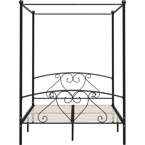 Okvir za krevet s nadstrešnicom crni metalni 160 x 200 cm slika 11