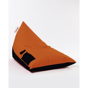 Atelier Del Sofa Pyramid Large Double Color Bed Pouf - Orange Orange Garden Bean Bag
