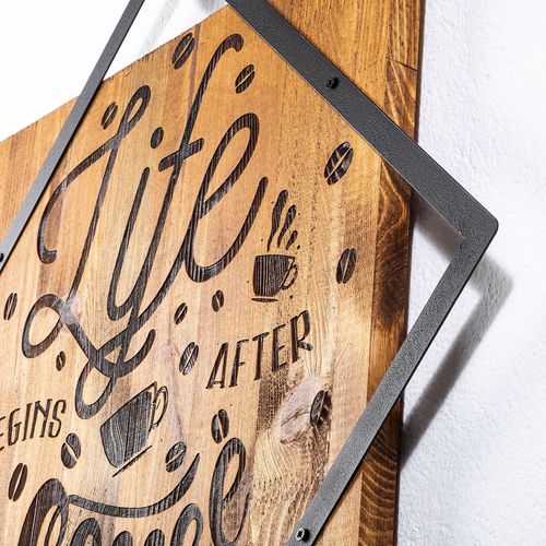 Life Begins After Coffee Walnut
Black Decorative Wooden Wall Accessory slika 5