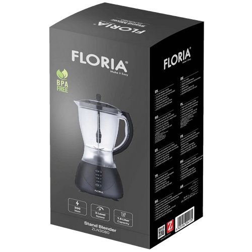 Floria Blender,  zapremina 1.5 lit, 300 W, crna - ZLN3079 BK slika 3