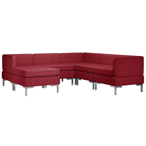 6-dijelni set sofa od tkanine crvena boja vina slika 51