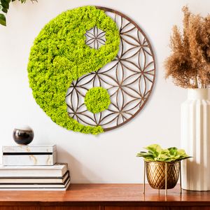 Decorative wall accessory Yin Yang, colours: green, brown