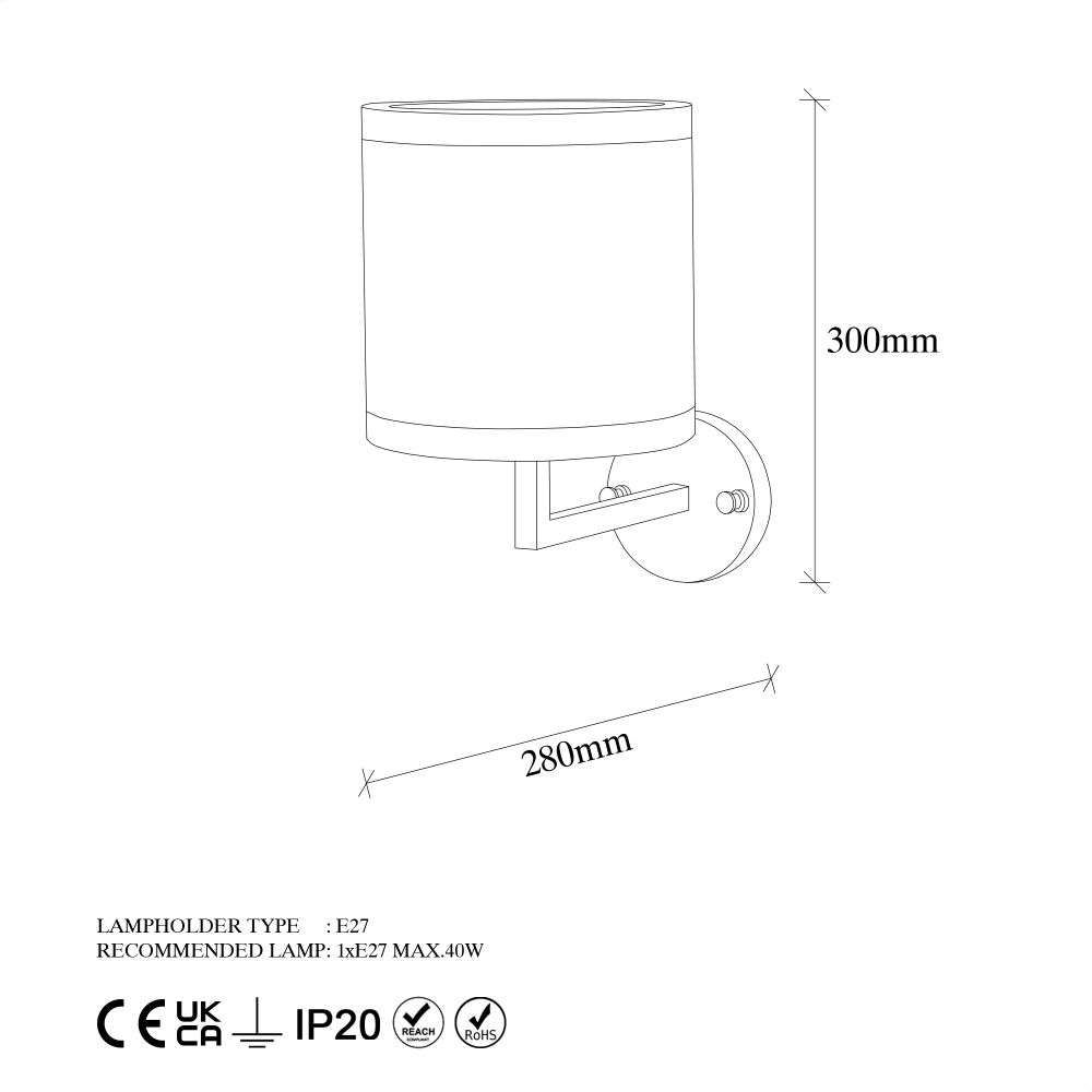Way - 11610 Vintage Zidna Lampa slika 5