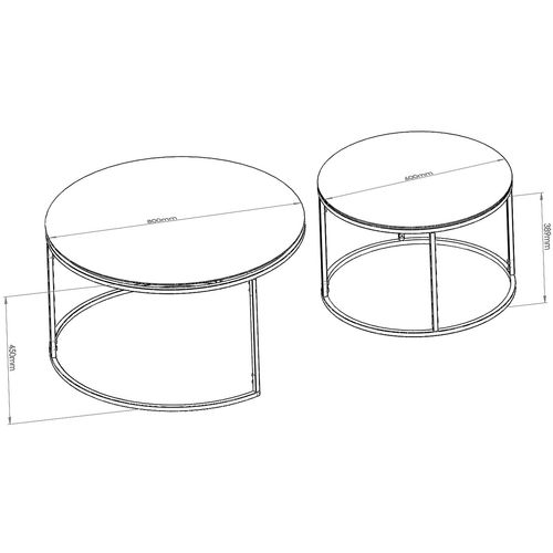 Tokyo - Black 60 Black Nesting Table (2 Pieces) slika 9