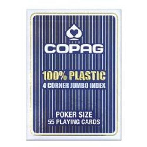 COPAG karte za poker 100% plastika 4 jumbo index, plave slika 1
