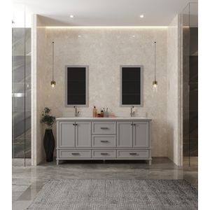 Hanah Home Yukon 72 - Grey Grey Bathroom Furniture Set (3 Pieces)