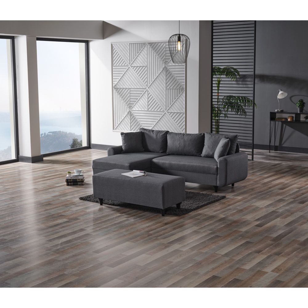 Krevetna sofa u kutu Flavia – siva slika 4