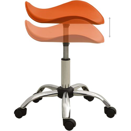 Salonski stolac od umjetne kože narančasti slika 9