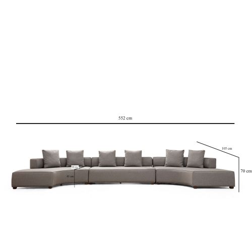 Atelier Del Sofa Gondol-3 (CHL-SOL-O3-CHL-SAÄž) - Grey Grey Corner Sofa slika 4