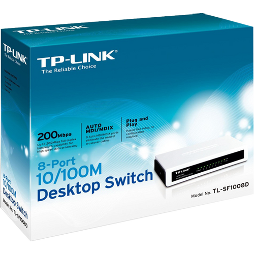 TP-LINK 8-Portni switch, 200Mbps, 10/100M - TL-SF1008D slika 2