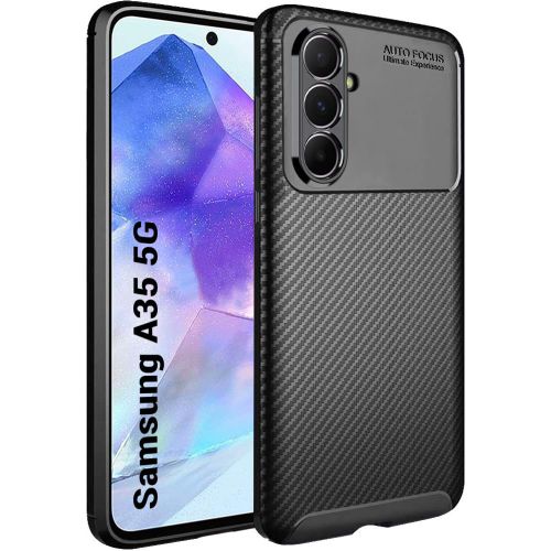 Techsuit – CarbonFiber maska za Samsung Galaxy A35 5G – crna slika 1