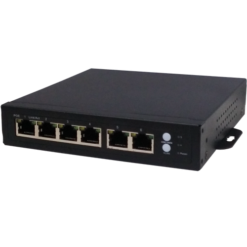 Amiko Home PoE mrežni switch, 6 port RJ-45, 4 PoE, rack ugradnja  - POE SWITCH 4CH+2 slika 1