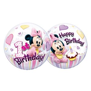 Folijski balon Minnie Mouse za 1. rođendan - 55 cm