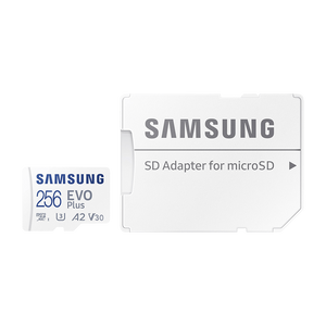 Samsung MB-MC256KA/EU MicroSD 256GB, EVO Plus, SDXC, UHS-I U3 V30 A2, Read 130MB/s, for 4K and FullHD video recording, w/SD adapter