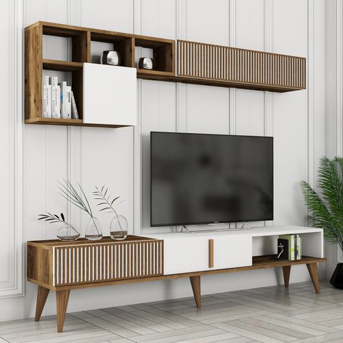 Woody Fashion TV jedinica, Milan TV - Walnut, White slika 4