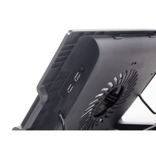 Gembird NBS-1F17T-01 Notebook Cooling Stand 17in, 15cm Fan, Height Adjustment, LED Backlight, USB Passthrough, Black slika 2