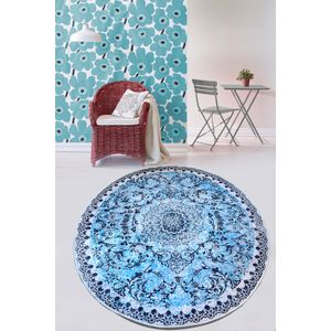 Plavi Tepih Raiya Çap (80 x 80 cm)