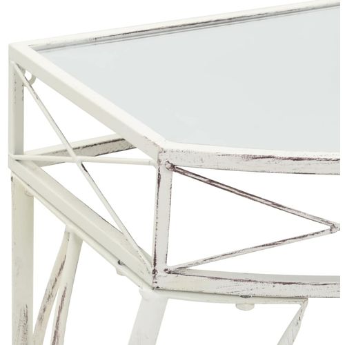 Bočni stolić u francuskom stilu metalni 82 x 39 x 76 cm bijeli slika 9