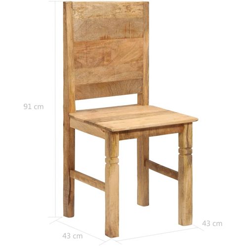 Blagovaonske stolice od masivnog drva manga 2 kom slika 21