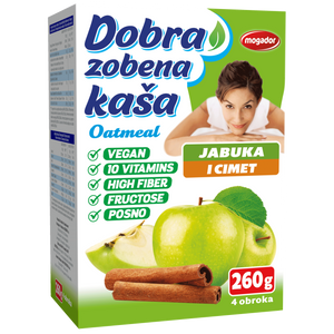 Dobra zobena kaša 260g jabuka - cimet       