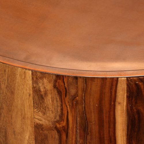 Stolić za kavu od masivnog drva šišama i čelika 68 cm slika 35