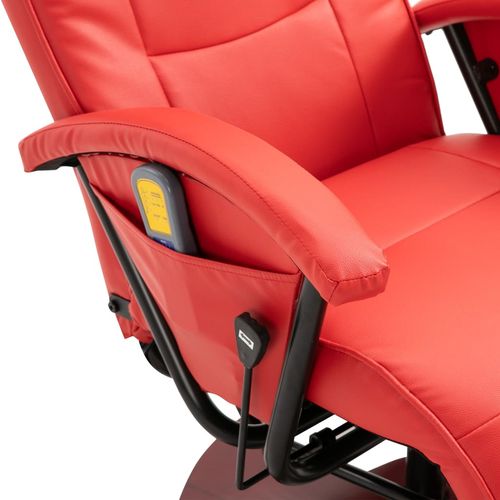 Masažna fotelja od umjetne kože crvena slika 33
