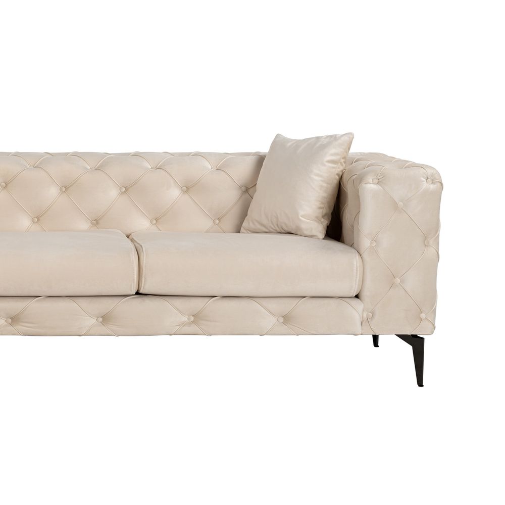 Como Eco Left - Bež, Crna Bež Ugaona Sofa slika 8