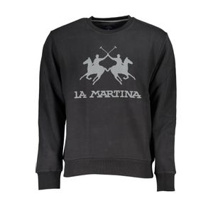 LA MARTINA BLACK MEN'S ZIPLESS SWEATSHIRT