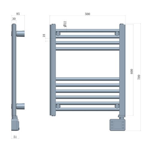 Adler LED kupaonski radijator ljestve 400W AD7823 slika 4