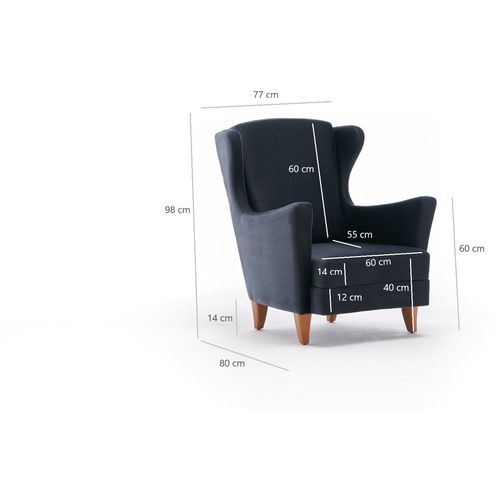 Lola Berjer - Anthracite Anthracite Wing Chair slika 6