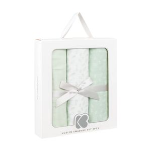 Kikka Boo Muslin set za povijanje Leaves Mint 80x80cm, 3kom