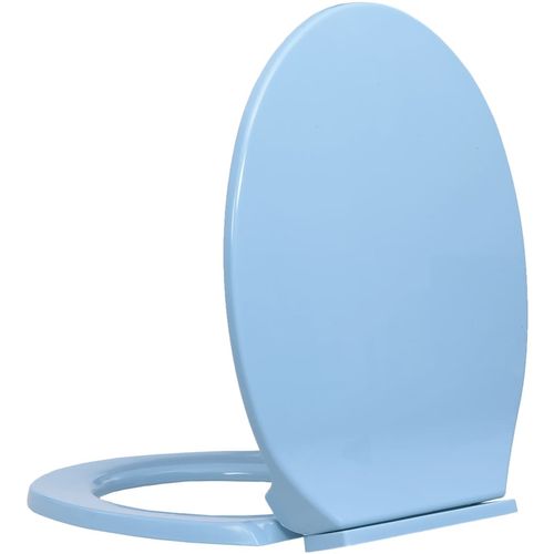 Toaletna daska s mekim zatvaranjem plava ovalna slika 26