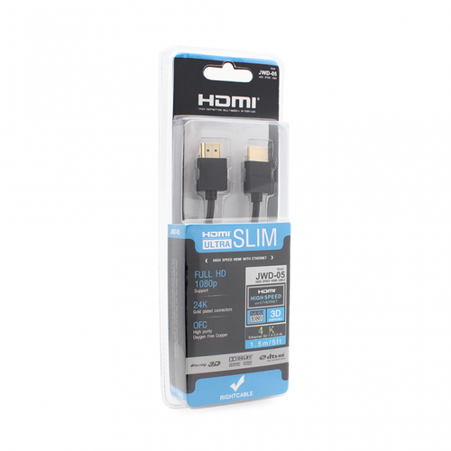 Kabl 1.4V HDMI slim bakarni 1.5m JWD-05 slika 1