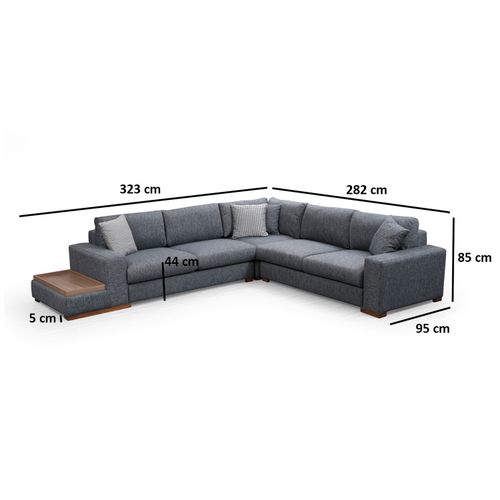 Atelier Del Sofa Kutna garnitura, Antracit, Loop 6 slika 10