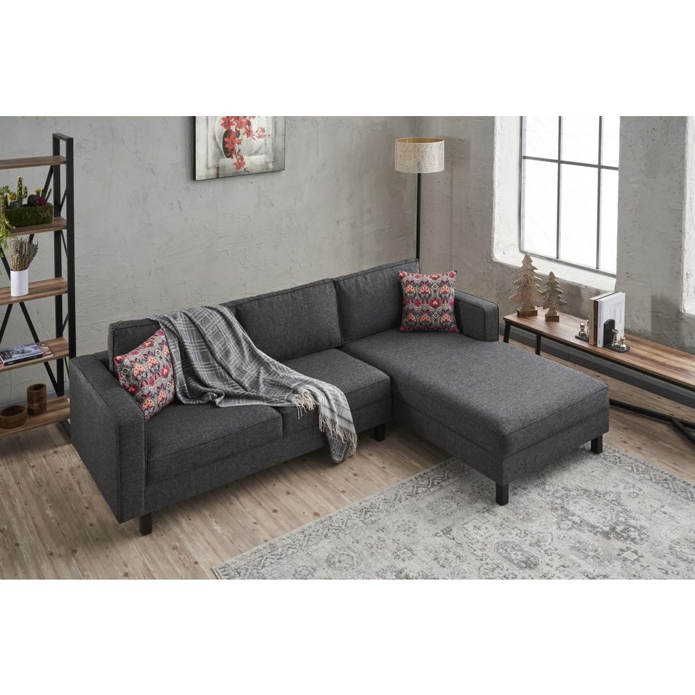 Kale Linen Desni Kutni Sofa - Antracit slika 3