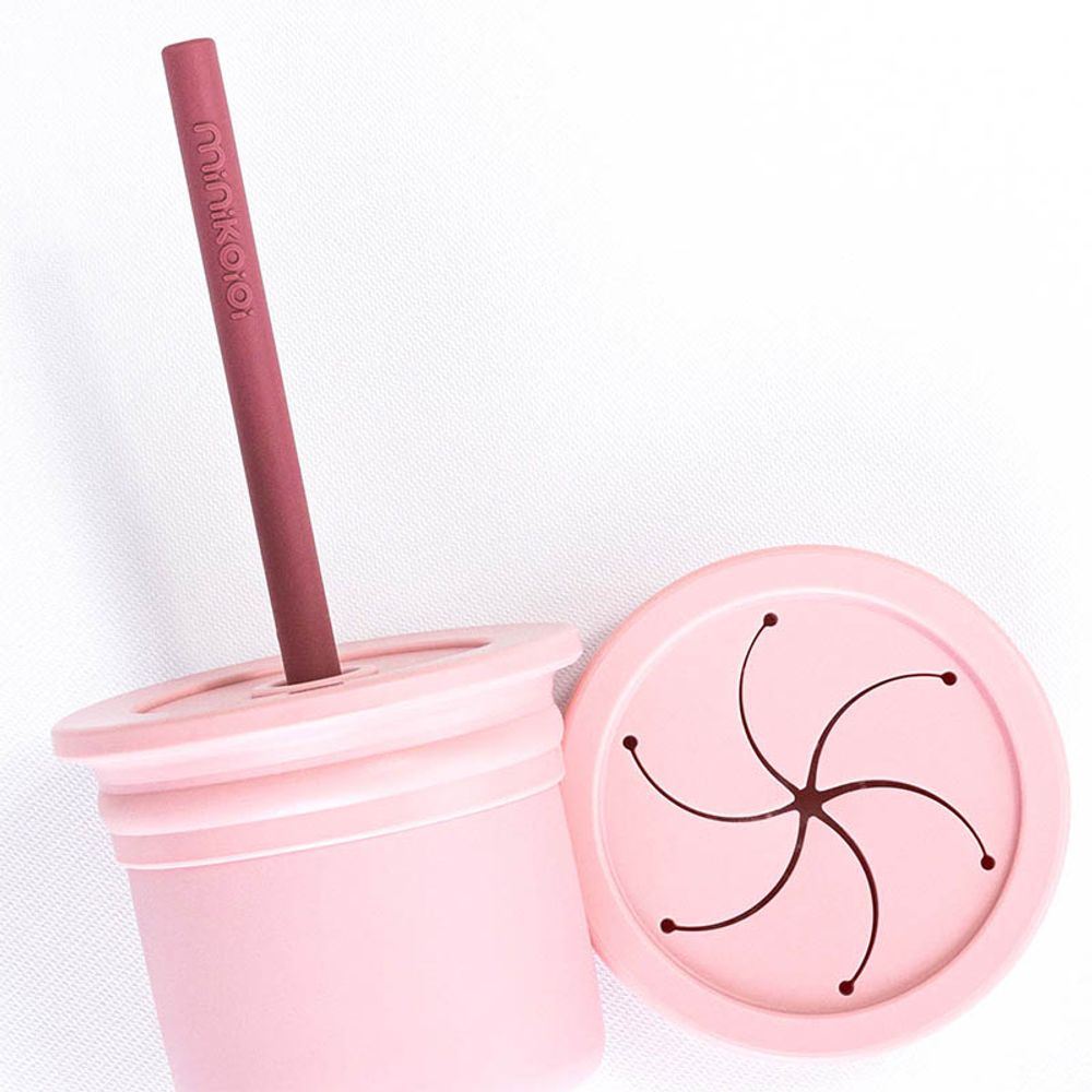 Minikoioi Multifunkcionalna čaša Sip+Snack 180ml, Roza slika 1