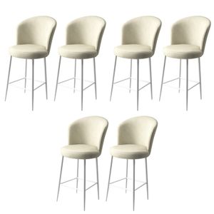 Alte - Set Barskih Stolica u Krem Boji (6 Komada)