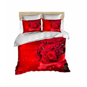 195 Red
White Double Quilt Cover Set