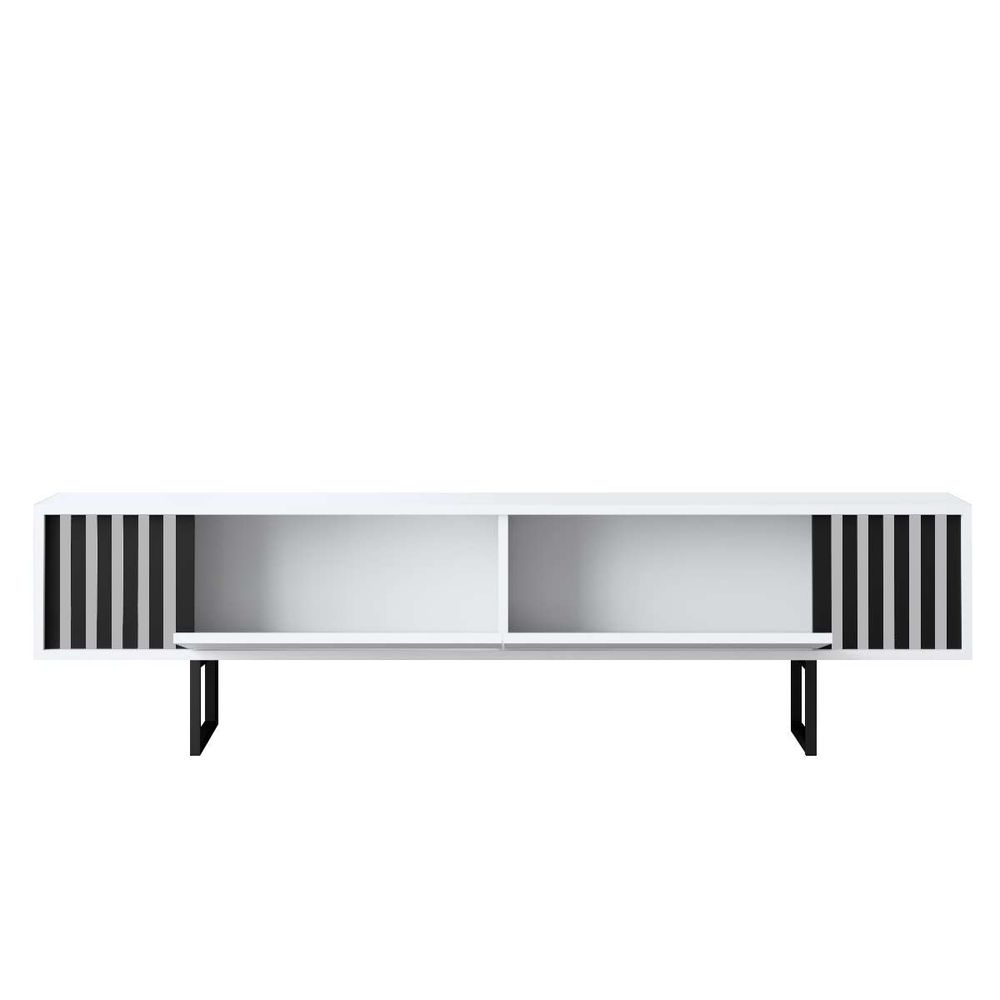 TV Stalak Chrome Line - Bijela i Crna slika 7