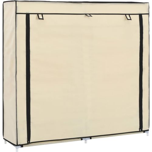 282433 Shoe Cabinet with Cover Cream 115x28x110 cm Fabric slika 1