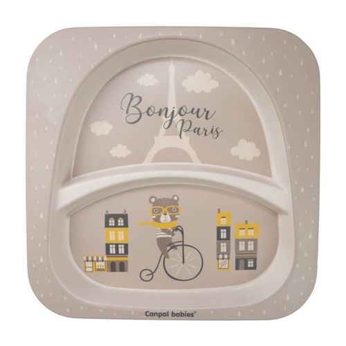 Canpol Babies Set Za Hranjenje 5 Delova - Bonjour Paris Beige slika 5