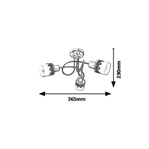 Rabalux Lacey spot E14 3X MAX 40W bla/whi/hrom slika 2